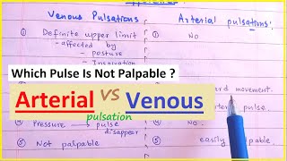 Which Pulse Is Not Palpable   Arterial Vs Venous Pulsation [upl. by Maurey]