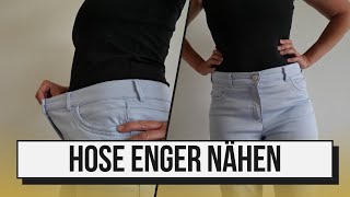 Hose enger nähen Jeans enger machen schnell und einfach nähen für Anfänger [upl. by Ahders]