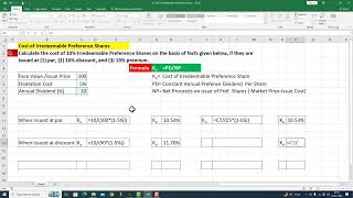 Cost of Irredeemable Preference Shares [upl. by Enyawud]