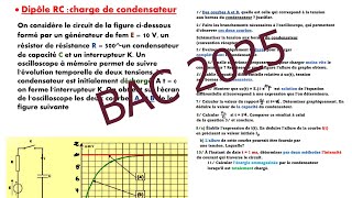 Dipôle RC correction exercice N°1 BAC SCIENTIFIQUE [upl. by Gwen389]