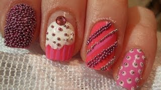 Caviar cupcake manicure  Kawiorowe paznokcie  tutorial  Basevehei [upl. by Kcirdek]