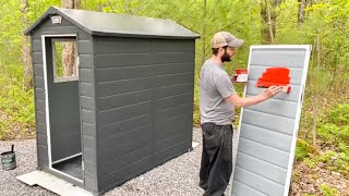 We Transformed a Shed into an Outhouse START to FINISH [upl. by Halland369]