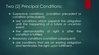 Obligations and Contracts Law 13 PURE AND CONDITIONAL OBLIGATIONS [upl. by Britton153]