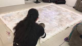 How I created Large World Map Painting using drippingsplatter paint on canvas Copper Leaf Map [upl. by Agemo284]