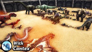 Ark ALL ALPHAS vs ALL OTHER CREATURES Feat Cantex Ark Survival Evolved Dino Battle [upl. by Candice495]