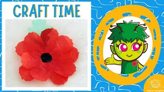 DIY Remembrance Day Poppy Pin  Crafts for Kids [upl. by Oinoitna93]