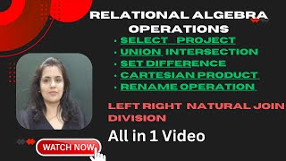 Relational Algebra operations [upl. by Akcire55]