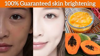 Skin whitening at home  Papaya face mask [upl. by Hgielhsa]