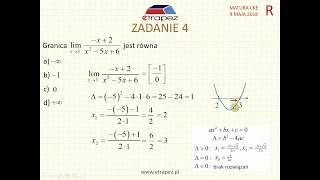 Zadanie 4 Matura z matematyki poziom rozszerzony Maj 2018 Granica [upl. by Osrit]