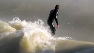 Isar River Surfing  Reichenbachbrücke München  Munich [upl. by Haeckel181]