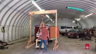 Demonstrating the 300 DIY Wooden Gantry Crane Affordable Lifting Power [upl. by Mayda]