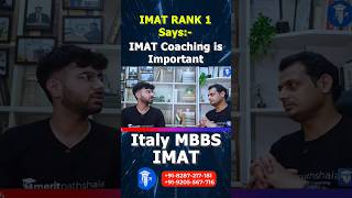 IMAT Rank 1 says IMAT Coaching is important [upl. by Gipson]