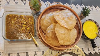 Restaurant style halwa puri and chana full recipe  Puri chana  Halwapuri  breakfast halwapuri [upl. by Philipson]