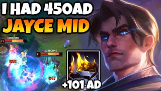 I GOT 450 AD on JAYCE MID MY Q WAS HITTING FOR OVER 1100 [upl. by Alyn]