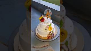 Simple Two tier Cake Design  cakedecoration shortvideo cake [upl. by Kerwon]