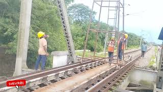 False Catenary wire Erection work in between Badarpur to SilcharNFR Railway electrification update [upl. by Cristen]