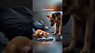 The alcoholic father kicked the kitten out of the house but a dog saved the kitten [upl. by Algie]