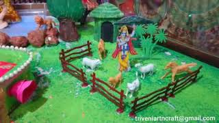 Krishna Janmashtami Jhanki 2023 How to Make Krishna Janmashtami Jhanki ideas home made Decoration [upl. by Aseen]