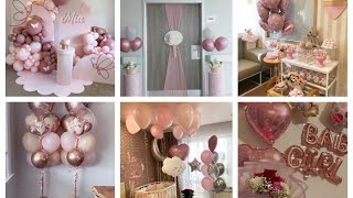 Elegant New born baby girl welcome home decoration ideas Trendz hub [upl. by Eibbed765]