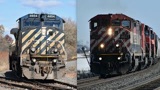 BC Rail Locomotives Leading Trains in Wisconsin [upl. by Ferd]