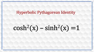 cosh2x  sinh2x  1 [upl. by Ragas]