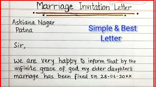 How to Write Marriage Invitation Letter  Marriage Invitation Letter Format  Wedding invitation [upl. by Arv]