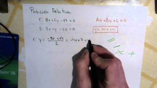 Posición relativa de dos rectas en ecuación general [upl. by Alameda]