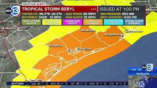 Beryl to make landfall near Matagorda Bay Monday [upl. by Trisa]