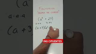 FACTORIZA SUMA DE CUBOS MUY FACIL CURSOS Y ASESORÍAS SABATINAS CORREO profecifu0202gmailcom [upl. by Amsa]