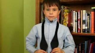 7 year old demonstrating how to tie a bow tie [upl. by Pape]