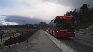 Sweden Stockholm bus 617 ride from Runskriftsrondellen to Täby Centrum [upl. by Ysteb]