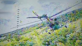 Ukrainian FPV drone hit a Russian Mi8 Helicopter in Kursk region [upl. by Avihs760]