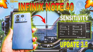 NEW UPDATE 35🔥INFINIX NOTE 40 SENSITIVITY NEW UPDATE  INFINIX NOTE 40 PUBG SENSITIVITY CODE [upl. by Ellenej]