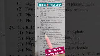 photosynthesis in higher plants class 11 Neet pyq series biology neet ncertneetpyqshorts [upl. by Nnov]