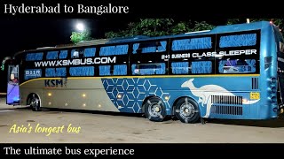 HYDERABAD TO BANGALORE BUS JOURNEY BY KSM ROADLINES VOLVO B11R CELESTE SLEEPER BUS  CABIN RIDE VLOG [upl. by Ranit69]