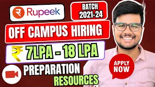 🔥Crack RUPEEK Off Campus Hiring  Exam Preparation  Apply Now [upl. by Adnarrim528]