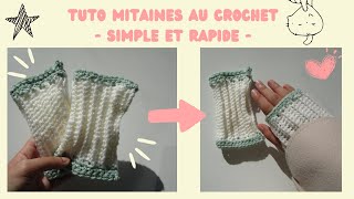 TUTO MITAINES AU CROCHET simple et rapide ❄️🦩 [upl. by Esilram377]