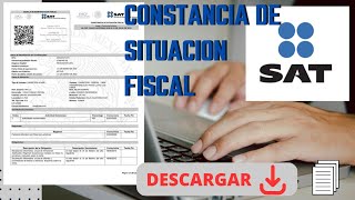 Constancia de situación fiscal del SAT descárgala fácil y rápido [upl. by Nahtanha]