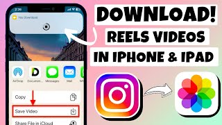 How to Download Instagram Reel Video on iPhone Gallery  Save Instagram Reels To Camera Roll 2023 [upl. by Gavriella]