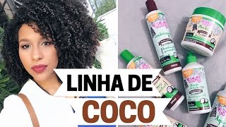 RESENHA LINHA DE COCO LIBERADA E VEGANA todecacho SALON LINE [upl. by Idnem]