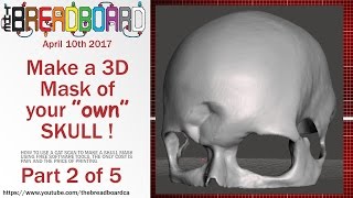 3D printable skull from CT Scan  details Part 2 Meshmixer [upl. by Anaxor652]