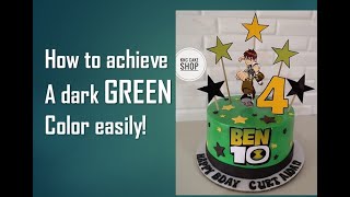 How to Achieve Dark Green Icing Tutorial [upl. by Enad]