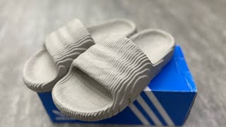 Unbox  Closing Adidas Adilette 22 Light Brown Slides HQ4670 Reiview [upl. by Siuraj]