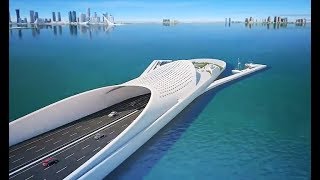 The Doha Sharq Crossing  Qatar Extraordinary Mega Project  Most Beautiful Bridge In Middle East [upl. by Cran401]