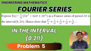 Fourier series in the interval 02π Problem 5  Engineering Mathematics [upl. by Jolee871]