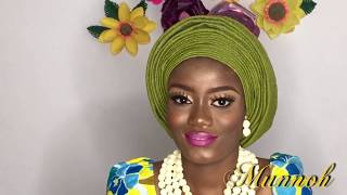 How To Tie Round Gele Using 72 inches Small Gele  BEGINNER FRIENDLY [upl. by Rhu623]