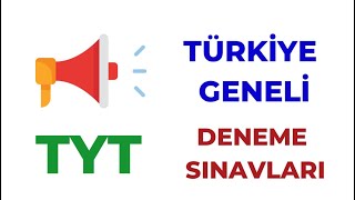 Türkiye Geneli TYT Deneme Sınavları Tarihleri [upl. by Greenstein]