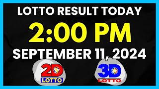 Lotto Result Today 2PM September 11 2024 Swertres EZ2 PCSO Lotto Draw [upl. by Lipfert599]