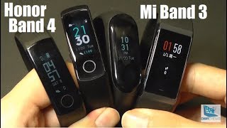 Honor Band 4 vs Mi Band 3 vs Honor Band 3 vs Amazfit Cor [upl. by Eceerahs]