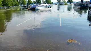 Huge Seiche on Lake Superior in Baraga Michigan [upl. by Ydnagrub]